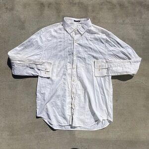 Tommy Bahama Off White color Button‎ up shirt Pintux XL Cotton Silk Read desc.